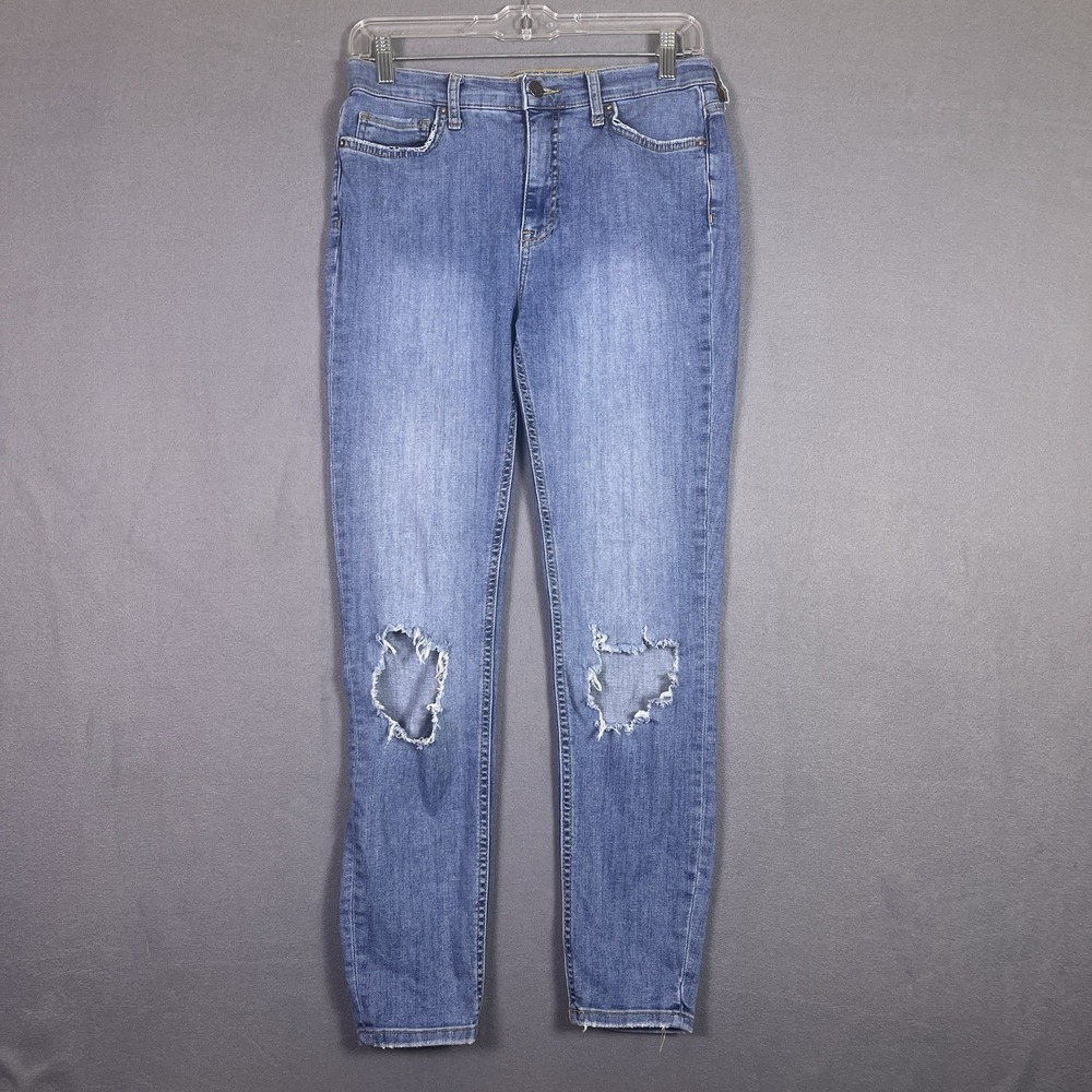 Free People Distressed Skinny Jeans Womens 29R Cotton Blend Blue
